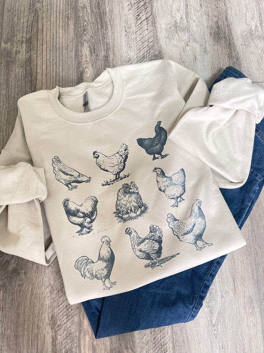 Antique Chickens Sweatshirt