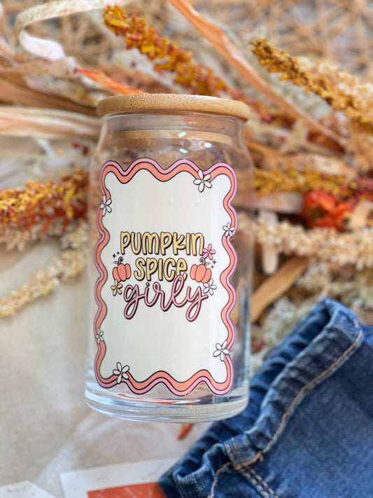Pumpkin Spice Girly-Glass Tumbler