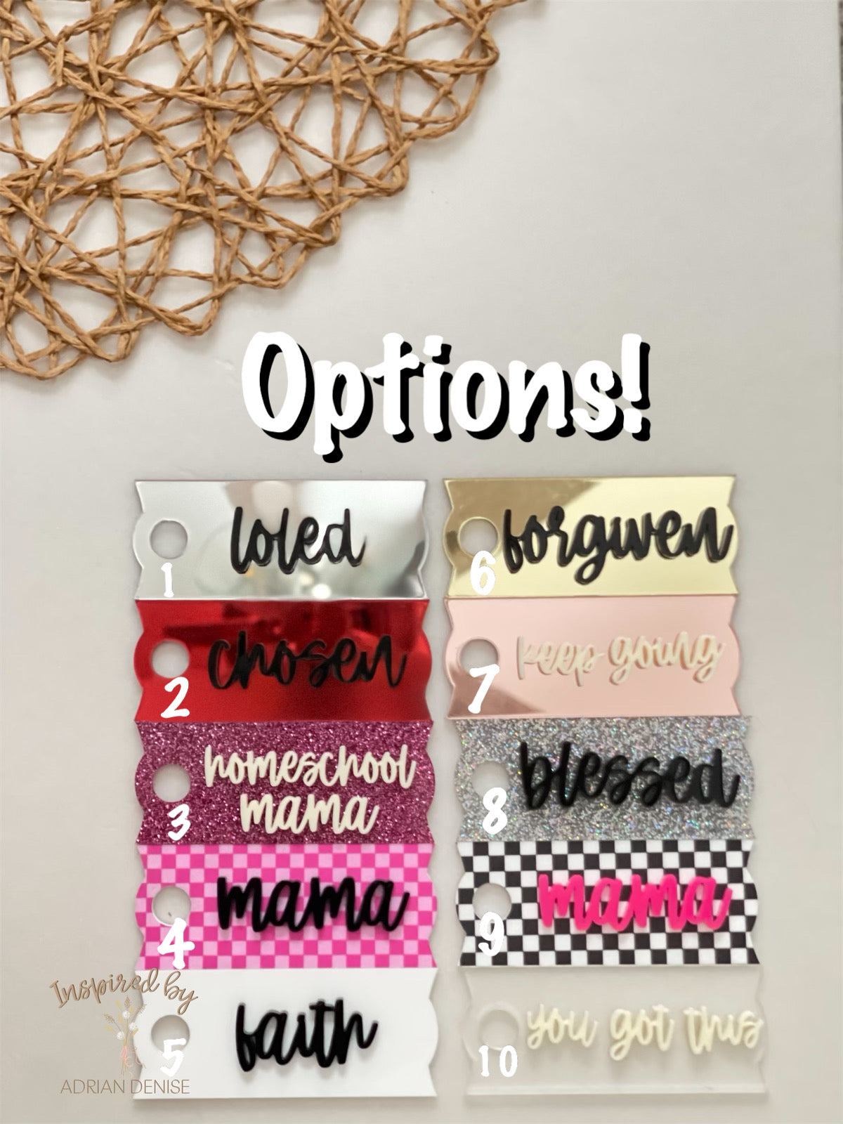 Quencher Tumbler Toppers- Name Plate